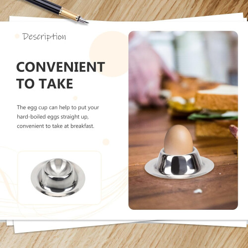 4pcs Multi-Function Egg Cups Egg Cup Holder Stainless Steel Convenient to Take Easy to Clean Silver 2