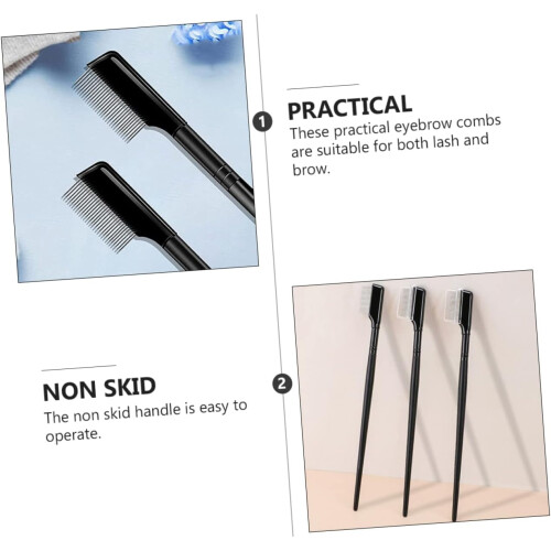 4pcs Dense Teeth Steel Needle Eyelash Brow Comb Eyelash Separator for Eyebrow Makeup Application Grooming Tool 1