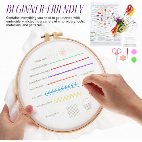 Einfaches Stickset für Anfänger mit Stickrahmen und Stickvorlage – DIY-Stickmaterialset 1