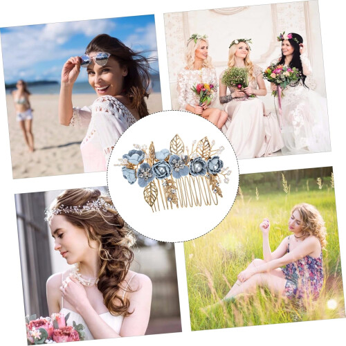 Elegante pente de cabelo floral para noivas 1
