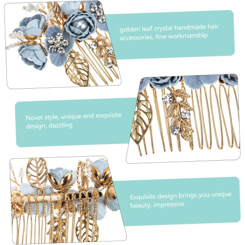 Elegante pente de cabelo floral para noivas 2