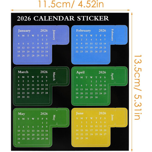 4 Sets Monatsplaner-Aufkleber, selbstklebende Terminkalender-Aufkleber 1