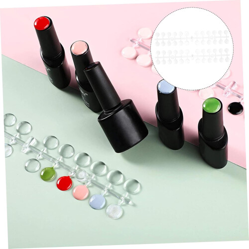 5 Sets Nail Tips Chart round Nail Cards Display Plate for Manicure Colors Sample 1