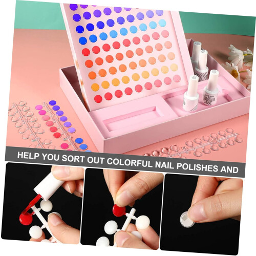 5 Sets Nail Tips Chart round Nail Cards Display Plate for Manicure Colors Sample 2
