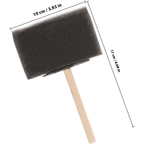 4 polegadas de madeira alça espuma esponja escovas 4pcs conjunto para pintura artesanato e cerâmica 1