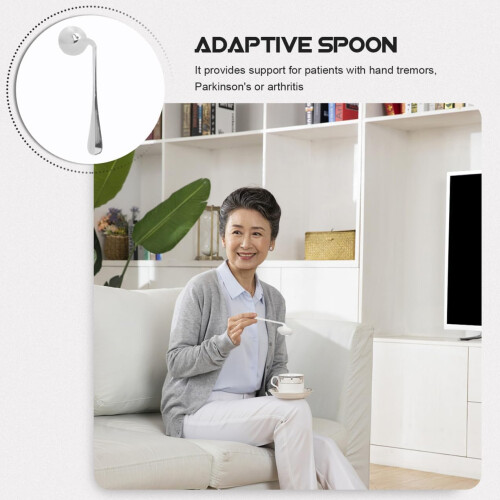 6pcs Convenient Elderly Utensils Portable Adaptive Spoon Ergonomic Design Compact Stainless Steel Tableware 2