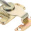 4 Sets Dining Table Locks Latches Hardware Golden Satin Finish Anti-Rust Galvanized Iron Connectors 3