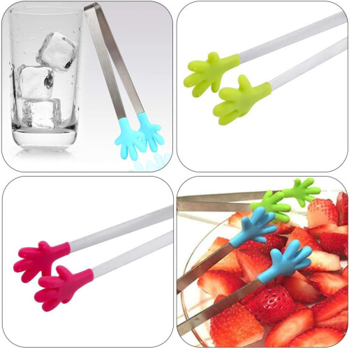 4pcs Silicone Kitchen Tongs Multi-Function Serving Tongs Wear-Resistant Ice Convenient Grip 2