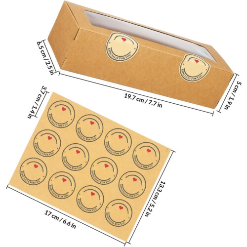 50pcs Kraft Small Cake Boxes Display Window for Macaron Storage and Pastry Packaging 1