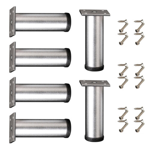 6-pack moderne aluminium bedframeverhogers, zware-Zilver