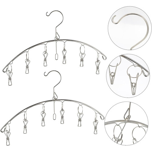 4 Stück winddichte Kleiderbügel, Sockenclips, Edelstahl, Mehrzweckbügel 1