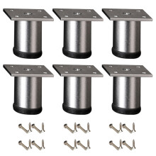 6pcs Adjustable Bed Risers With Antislip Base-Silver