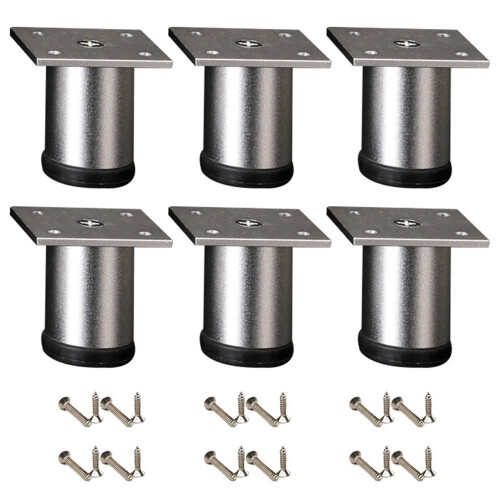 6pcs Adjustable Bed Risers With Antislip Base-Silver
