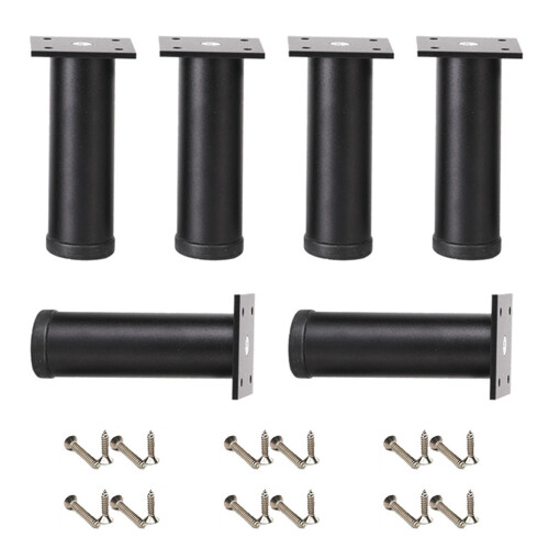 6 Stück Aluminiumlegierungen, verstellbare Möbelfüße,-Schwarz