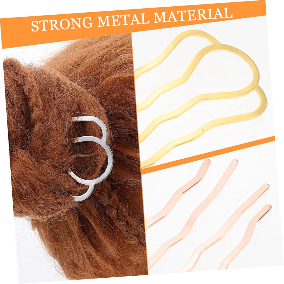 Hkhbjs 6Pcs Metal Waved Hair Comb Hairpin Hair Stick For Women Girls Wedding Party Hairstyle Tool Comb Clip Clips