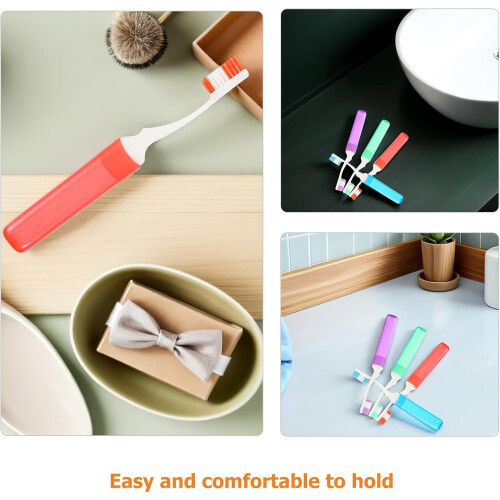 8pcs Travel Toothbrush Soft Bristles Compact Folding Design for Adults 2