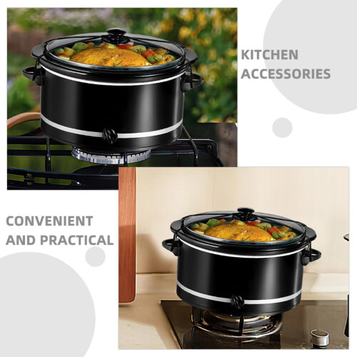 4pcs Lid Securing Strap for Slow Cooker Black Nbr Material Classic Design Stylish 2