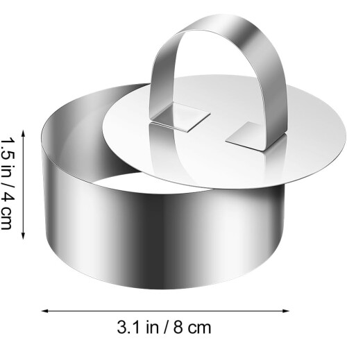 Cake Round Solid No Crack 8 Sets for Baking Stainless Steel with Pushers Cake Mold Set 1