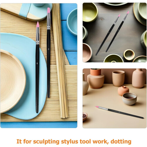 5pcs Pottery Tools Soft-Tipped Pen for Clay Ceramic Needle Silicone Tip Clay Tools 2