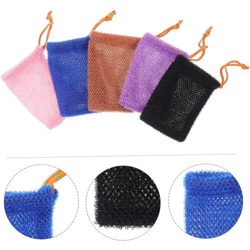 5pcs Soap Foaming Storage Pouch for Shower Soap Pouch Net for Exfoliating 1