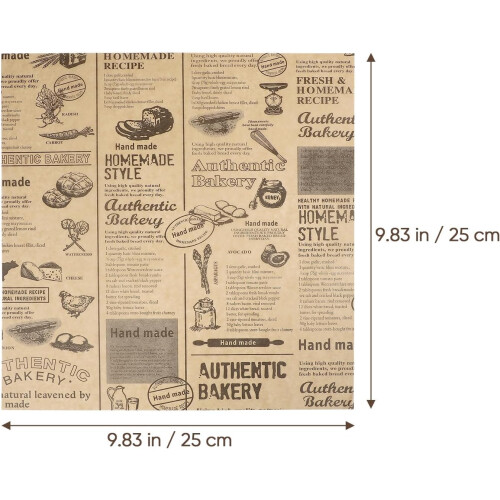50 φύλλα λαδόκολλας Kraft 25x25cm για τύλιγμα ρολού κοτόπουλου 1