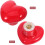 8pcs Red Heart Shape Ceramic Drawer Knobs with Screws, Cute Dresser Handles 3
