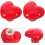 8pcs Red Heart Shape Ceramic Drawer Knobs with Screws, Cute Dresser Handles 8
