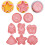 8pcs Biscuit Cutters DIY Silicone Biscuit Stamp Mold Creative Thick Baking Mold Keeps Cookie Intact Pink 7