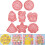8pcs Biscuit Cutters DIY Silicone Biscuit Stamp Mold Creative Thick Baking Mold Keeps Cookie Intact Pink 8