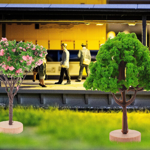 4pcs Miniature Fake Trees Artificial Sand Table Tree Model for Model Train Scenery DIY Craft Accessories 2