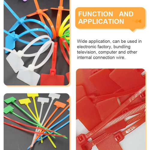 500pcs Nylon Cable Ties Writable Labels Wire Marking Tags 1