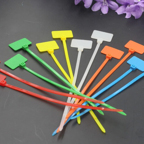500pcs Nylon Cable Ties Writable Labels Wire Marking Tags 2