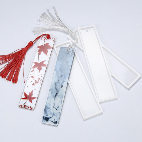 8pcs Silicone Bookmark Molds for Resin Casting, Rectangular Handmade Bookmark Craft Maker Tools 2