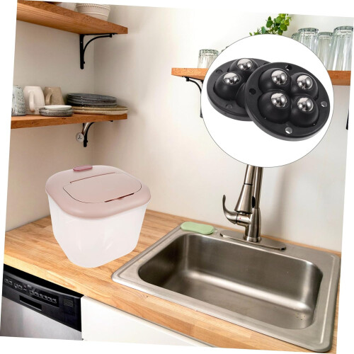 8pcs Sticky Caster Wheel Storage Box Caster Storage Bin Trash Can Wheel Roller Self Adhesive Castor 2