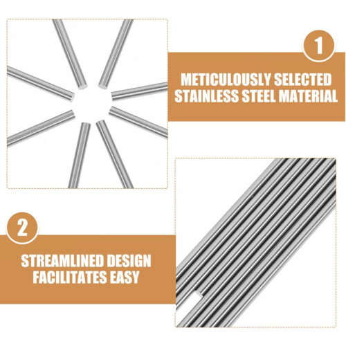 8pcs Stainless Steel Rod Pins Blocking Board Knitting Pins Crochet Blocking Tools Kit 2