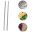 8pcs Stainless Steel Rod Pins Blocking Board Knitting Pins Crochet Blocking Tools Kit 7