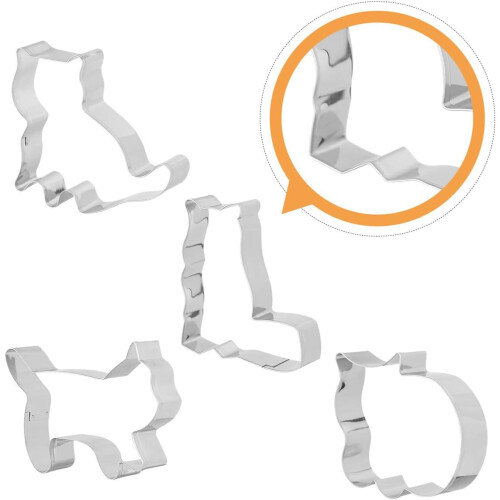 4pcs Stainless Steel Cat Biscuit Cookie Molds with Easy Release Feature 2
