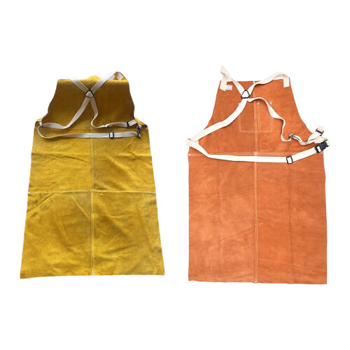 Full Body Protective Work Apron Leather Welding Apron-Yellow 1