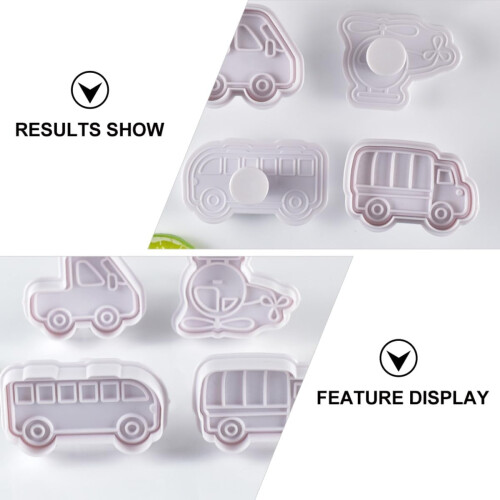 8pcs Plastic Cookie Cutters Flexible Easy to Clean Baking Props White Moulds 2