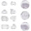 8pcs Plastic Cookie Cutters Flexible Easy to Clean Baking Props White Moulds 7