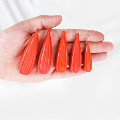 5er-Set orangefarbene PVC-Angelübungsköder, 7–20 Gramm, tragbare Wurfköder 2
