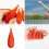 5er-Set orangefarbene PVC-Angelübungsköder, 7–20 Gramm, tragbare Wurfköder 5