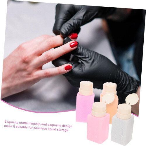 4 st 230 ml nagellacksborttagningsflaskor tryck ner tryck tomma förvaringsflaskor 2