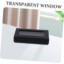 4 elegante Fliegen-Verpackungsboxen für Herrenkrawatten, schwarze Fensterboxen, ideal als Gebäckschachteln, Gastgeschenke oder Keksdosen
