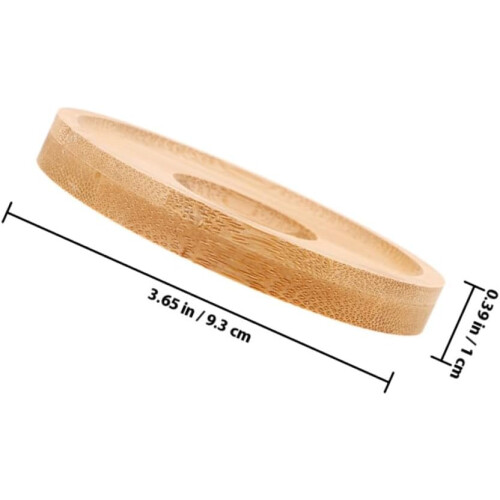 4pcs Rotatable Whiskey Glass Coasters with Stable Bamboo Base, Creative Gyroscope Design 1