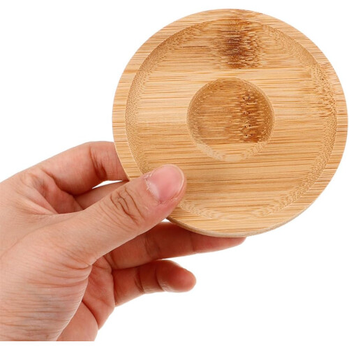 4pcs Rotatable Whiskey Glass Coasters with Stable Bamboo Base, Creative Gyroscope Design 2