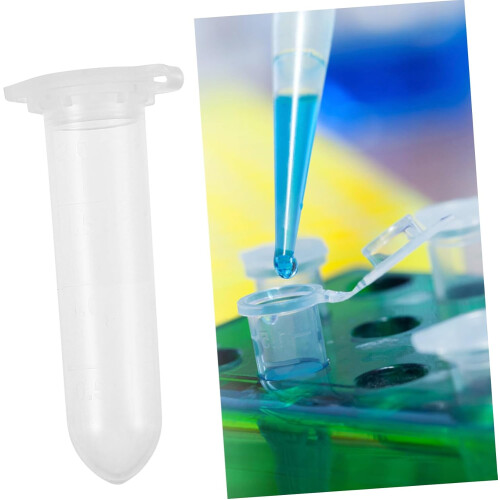 500pcs Plastic Laboratory Centrifuge Tubes Small Test Tubes Lids 1