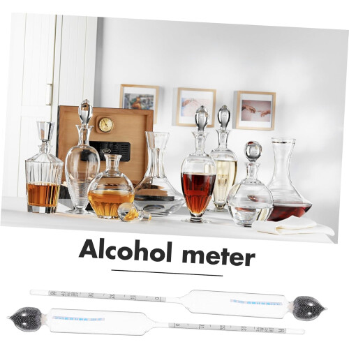 5pcs Alcohol Content Hydrometer for Wine Alcohol Tester Thermometer Reusable Glass Alcoholmeter 2