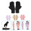 4 Paar Handschuhe, Handstütze für fingerlose Handschuhe 6