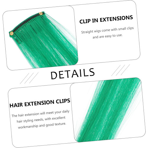 10 τεμάχια κλιπ μαλλιών σε extensions Πράσινα extensions μαλλιών για κορίτσια Αόρατο κλιπ 2